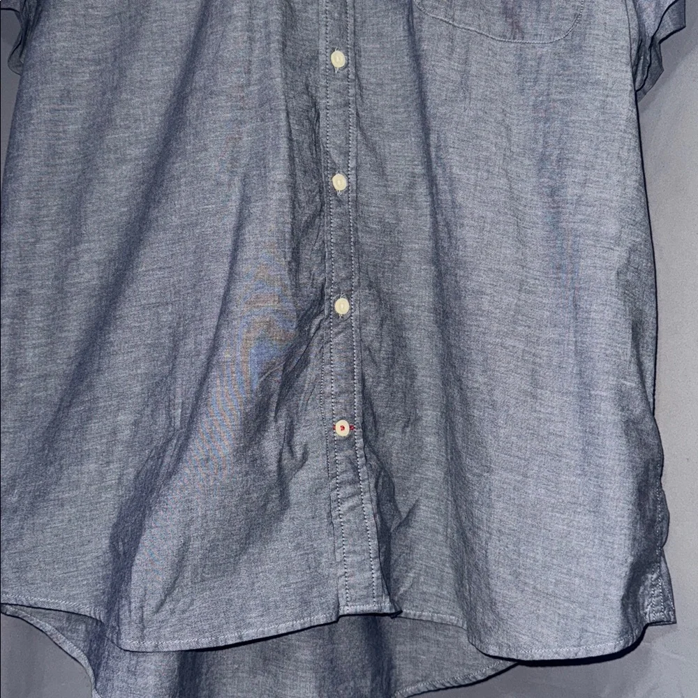 Men's Tommy Hilfiger Short Sleeve Linen Blend Solid Shirt NEW XXL Chambray - Picture 4 of 7